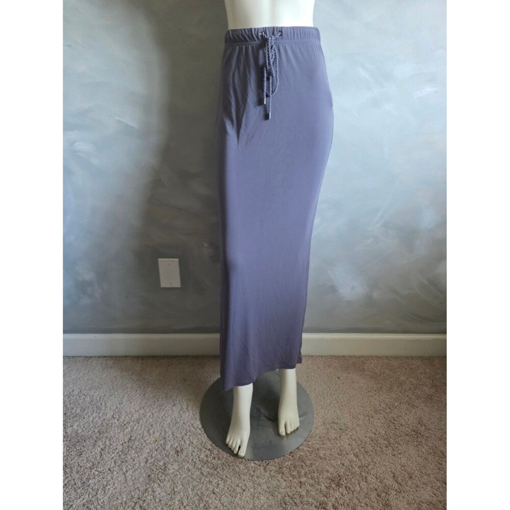 Armani Exchange Grey Column Maxi Skirt Slinky Jersey Y2K Syle Drawstring XS